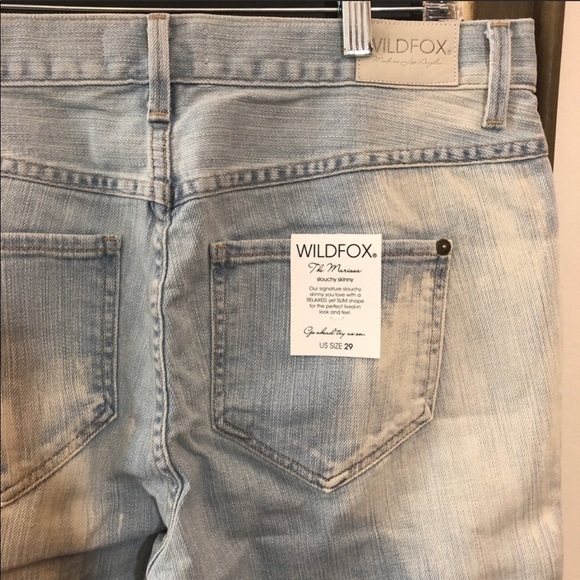 Wildfox “The Marissa” Slouchy Skinny Crop Jeans Distressed Boyfriend Size 29 NWT - Picture 7 of 8